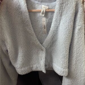 PINK Cozy Light Blue Fuzzy Teddy Jacket | NWT